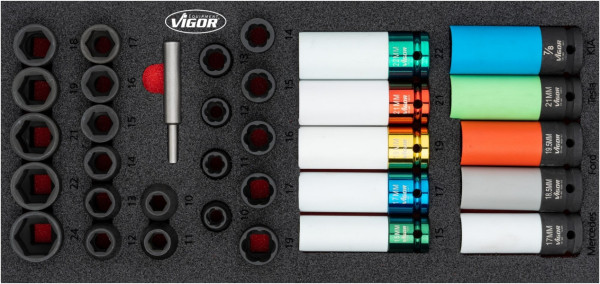 VIGOR Schlagschrauber Steckschlüsseleinsatz Satz, V7324