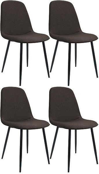 CLP 4er Set Esszimmerstuhl Maryam Stoff, braun, 327441