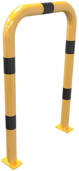 Schake Rammschutzbügel Stahlrohr Ø 76 mm gelb / schwarz, Gesamtbreite: 750 mm, Höhe Überflur: 750 mm, für Dübel Befestigung, 477_08PBG