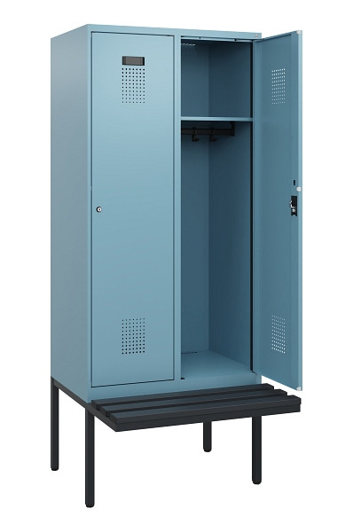 C+P Spind Evolo PLUS, 2 Abteile, 1950x800x815mm, 0010/0010, Zylinderschloss, Material Sitzfläche Kunststoff, 0490405-22 S10102