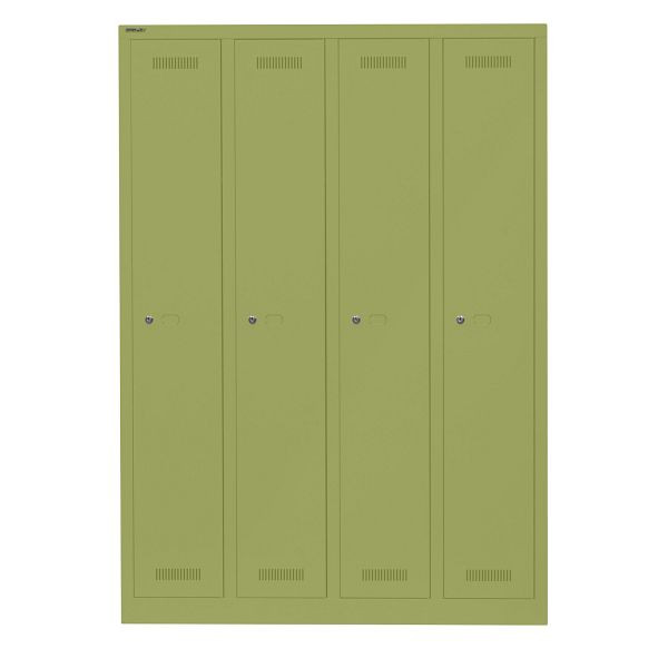 Bisley Garderobenschrank Monobloc™, 4 Abteile je 1 Fach, 604 grün, ML11Q1604