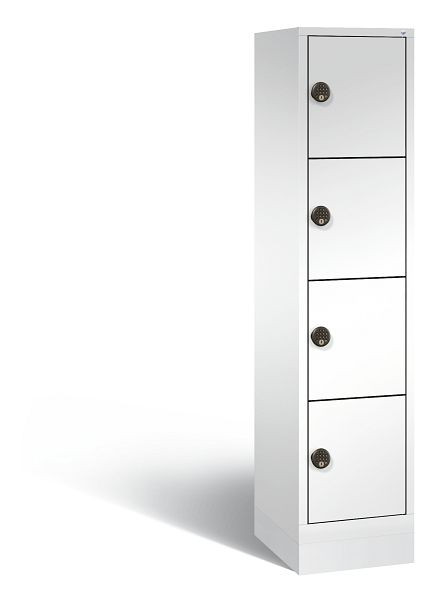 C+P Stahl-Ladeschrank Evolo, 4 Fächer, H1800xB420xT500 mm, Weiß, 48020-1204EB S10027