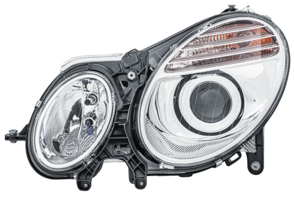HELLA Halogen-Hauptscheinwerfer, für u.a. Mercedes-Benz E-Class (W211), ECE/CCC, für Rechtsverkehr, links, 1EL 009 260-071