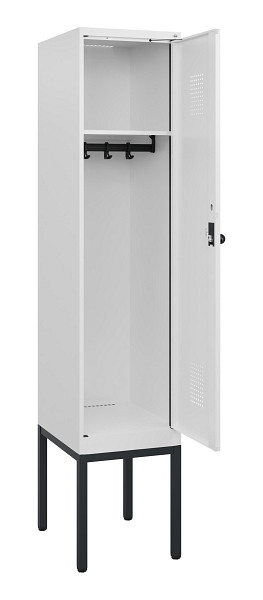 C+P Spind Evolo PLUS, Gestell, 1 Abteil, 1950x400x500mm, 9016/9016, Drehriegel, 0490305-12 S10023