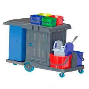 RMV Reinigungswagen/Servicewagen PE Safety mit Schrank, abschließbar, RMV10.004