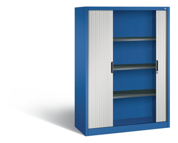 C+P Rollladenschrank Omnispace, H1660xB1200xT420mm, Farbe: Enzianblau / Lichtgrau, Griffmulde, 4 OH, 3213-00 S10129