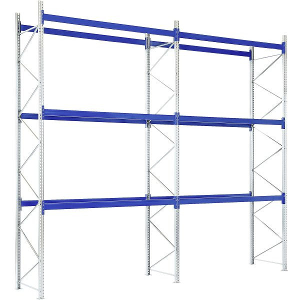 BITO Palettenregal Set /P1 5005/1100/14300 K-Regal 3 Ebenen 600 RAL5010 unmontiert, C0710-0423