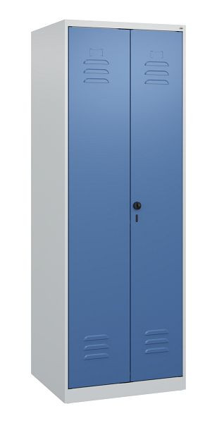 C+P Umkleidespind Classic PLUS SW, 2 Abteile, 1700x600x500mm, 7035/5023, Drehriegel, 0800027-20 S10005