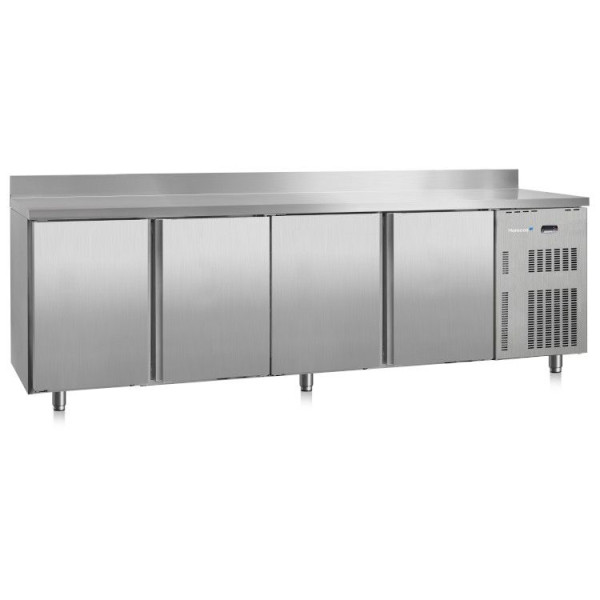Marecos Softline Edelstahl Kühltisch 600mm tief mit 4 Türen und Aufkantung, 222.026
