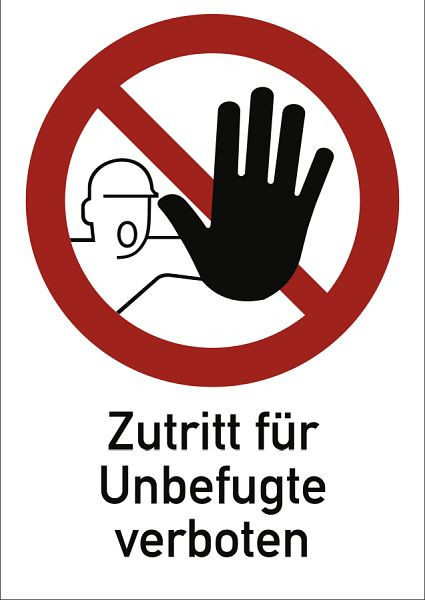 Moedel Zutritt für Unbefugte verboten DIN 4844-2, Kombischild, Folie, 210x297 mm, 58807