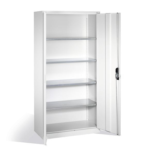 C+P Magazinschrank Serie 13, H1980xB1000xT420mm, Farbe: Lichtgrau, Muldengriff, 133144-20 S10138