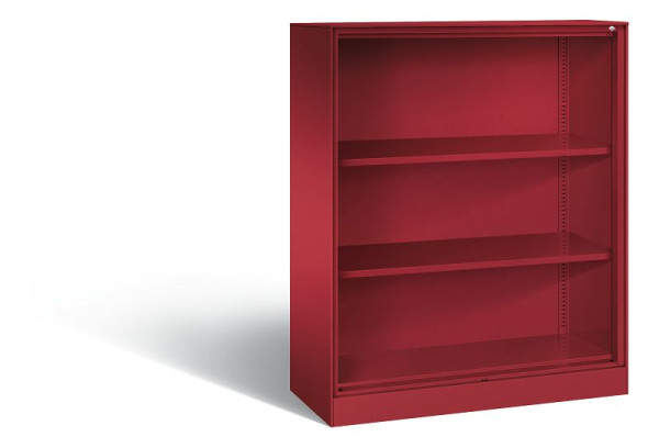 C+P Büroregal Asisto, H1310xB1000xT435mm, Farbe: Rubinrot, 3 OH, 140032-000 S10050