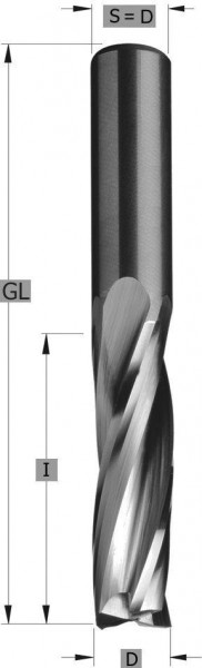 Edessö Schlichtfräser HWM Z3 RH/positiv, A: 16, B: 45, GL: 100 - Z: 3, 140216045