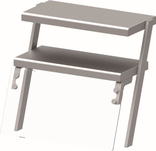Stalgast Doppel-Aufsatzbord mit Glas-Hustenschutz und Wärmelampe 434x450x450 mm für Speisenausgabesysteme, ZS04105