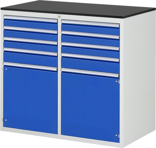 RAU Schubladenschrank 7000, 1145x650x1030mm, li: 3x90, H120mm, Flügeltür, re: 3x90, H120mm, Flügeltür, melaminharzbeschichtet, 03-LL7.3.3A-M.11