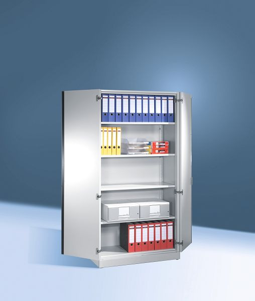 C+P Flügeltürenschrank Asisto, H1980xB1000xT435mm, Farbe: Lichtgrau / Dekor Hellgrau, Bügelgriff, 5 OH, 141002-000 S10001