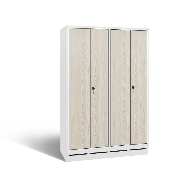 C+P Spind Evolo, 4 Abteile, H1800xB1190xT500 mm, Weiß/MDF Esche, 48022-40 S10414