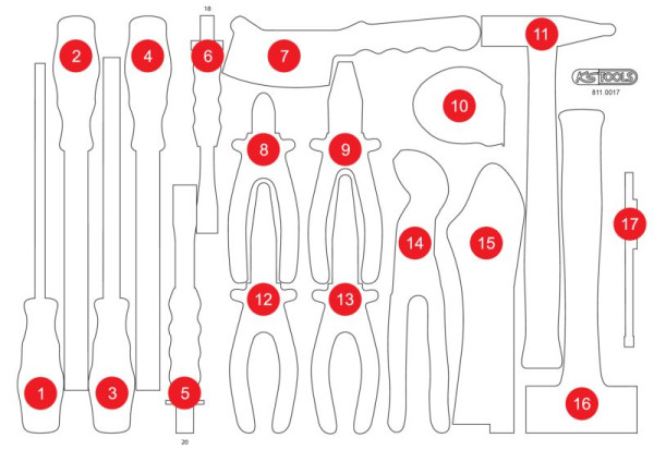 KS Tools Leere Schaumstoffeinlage zu 811.0017, 811.0017-97