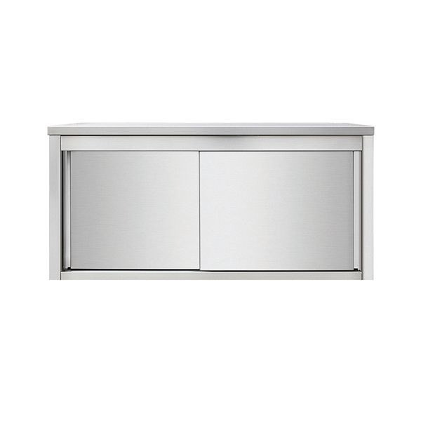 Skyrainbow Wandhängeschrank aus Edelstahl, 140 x 40 cm, mit Tür, THWSR144