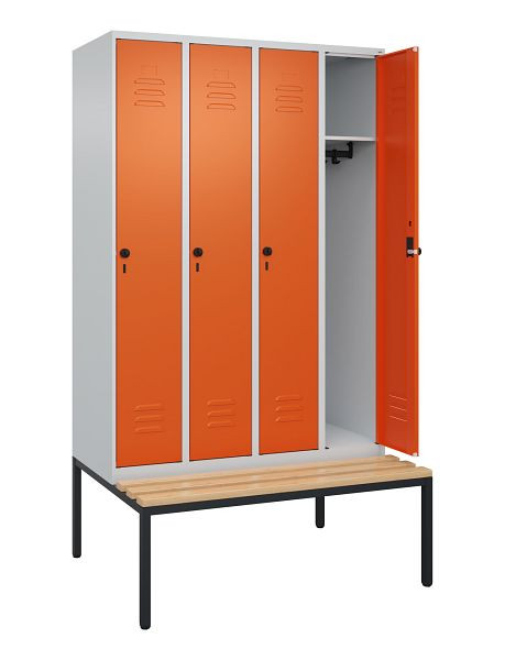 C+P Spind Classic PLUS, Bank, 4 Abteile, 2120x1200x815mm, 7035/2004, 0800507-40 S10085