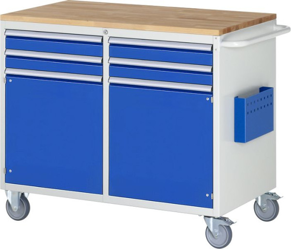 RAU Montagewagen Serie 7000 B1145xT650xH975mm, Buche-Massiv-Arbeitsplatte, li: 2xH90mm, Flügeltür, re: 2xH90mm, Flügeltür, 15-LL5.7.7A-B.11