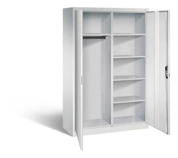 C+P Akten-/Garderobenschrank Acurado, H1950xB1200xT500mm, Farbe: Lichtgrau, Muldengriff, 9480-30 S10040