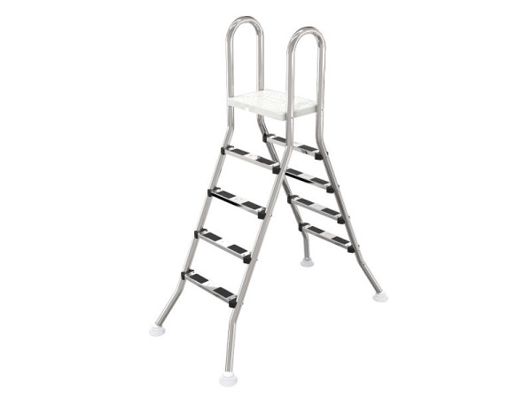 OKU Hochbeckenleiter 4/4-stufig V2A, für Beckenhöhe 1,20 / 1,20 m, 500576