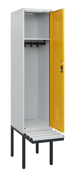 C+P Spind Evolo PLUS, 1 Abteil, 1950x400x815mm, 7035/1004, Zylinderschloss, Material Sitzfläche Kunststoff, 0490405-12 S10081