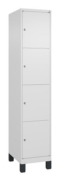 C+P Schließfachschrank Classic PLUS, Füße, 1950x400x500mm, 9016/9016, mit 4 Fächern, 080010-124 S10014