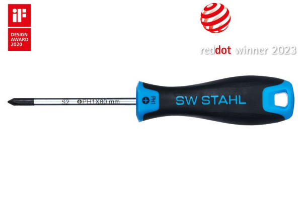 SW-Stahl Schraubendreher, Kreuz, PH1 x 80 mm, 32761SB, 4033592138871