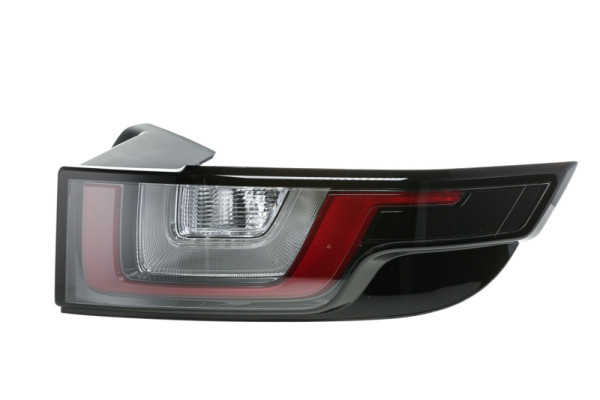 HELLA Heckleuchte, Hybrid, für u.a. Range Rover Evoque (L538), Blackpack, grau, ECE/CCC, links, 2SK 012 379-451