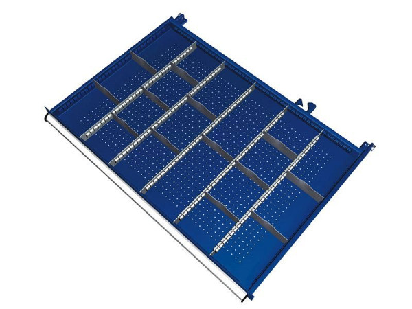 KLW Einteilungsmaterialsatz für Schubladen Fachhöhe 200 bis 400 mm in SJB - Schrank, Schrankgröße 1031 x 750 mm B x T, B02, SJB-B02-165