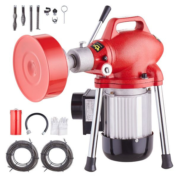 VEVOR Rohrreinigungsmaschine Rohrreinigungsgerät 370W 36,6mx16mm/7mx9,5mm, XXFDGDSTJ370AYKE2V2