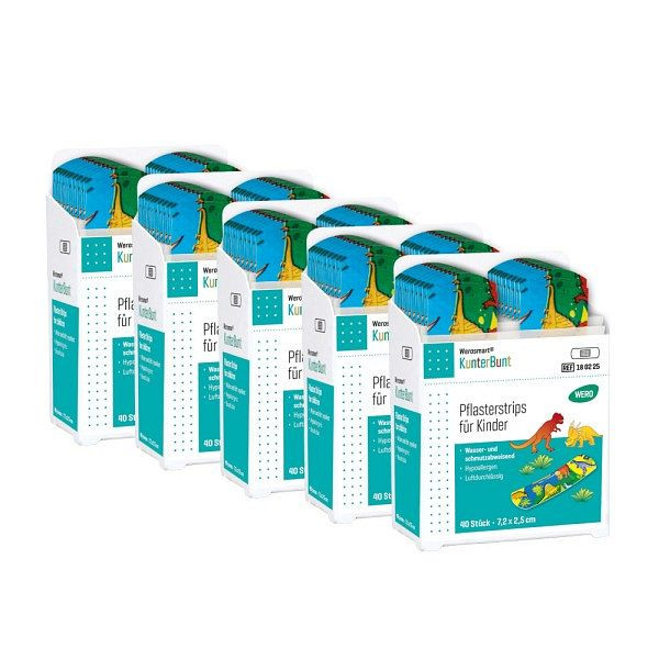 WERO Werosmart KunterBunt Pflasterspender-Einsätze 7,2 x 2,5 cm, VE: 5 x 40 Stück, 180226
