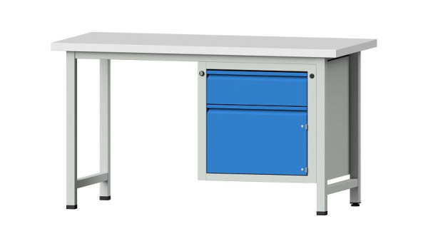 ANKE Werkbänke Kombiwerkbank, Modell 701 E, 1500 x 700 x 840 mm, RAL 7035/5012, KSP 40 mm, 510.502