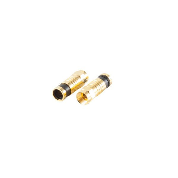 S-Conn 10x F-Kompressionsstecker, Crimpstecker wasserdicht für Kabel vergoldet 7,2mm, 85030-AGSET10