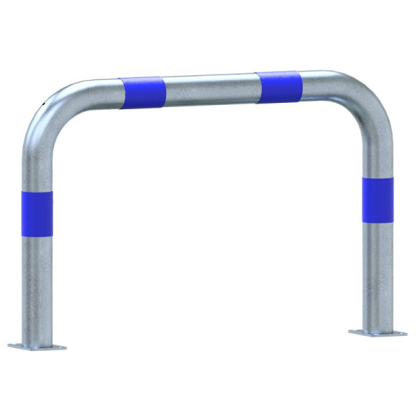 STEIN HGS Absperrbügel zum Aufdübeln aus Stahlrohr Ø76 mm, Breite 1000 mm, silber, blau, blau, 80470.0009