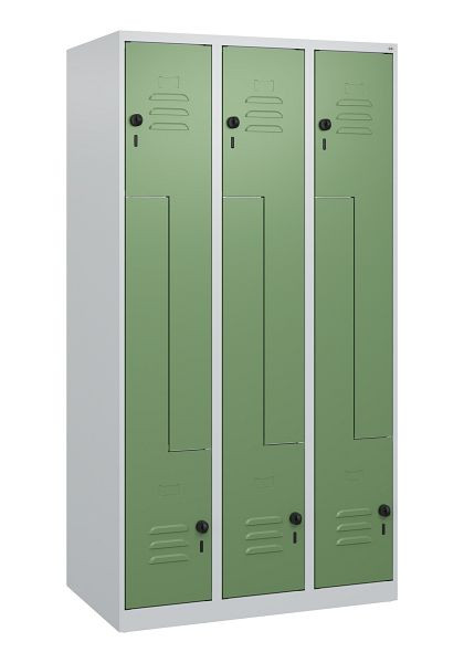 C+P Z-Spind Classic PLUS, 6 Abteile, 1700x900x500mm, 7035/6011, Drehriegel, 0800037-306 S10014