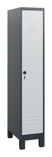 C+P Umkleidespind Classic PLUS, Füße, 1630x300x500mm, 7035/7035, Drehriegel, 0800105-10 S10009