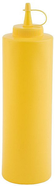 APS Quetschflasche, Ø 6,5 cm, Höhe: 25 cm, 0,65 Liter, Polyethylen, gelb, mit Schraubdeckel, 93155