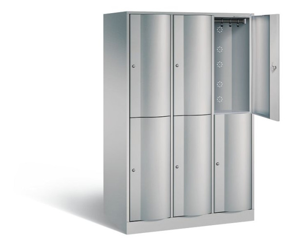 C+P Spind doppelstöckig XL Resisto, H1950xB1148xT640mm, Farbe: Weißaluminium, 8270-373 S10094