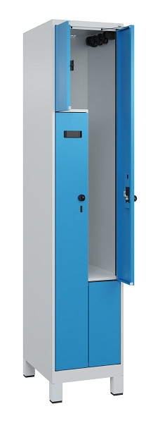 C+P Z-Spind Evolo PLUS, Füße, 2 Fächer, 1950x400x500mm, 7035/5012, Drehriegel, 049013-122 S10001
