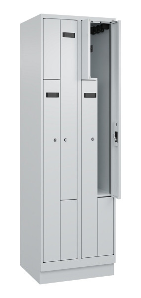 C+P Z-Spind Evolo PLUS, Sockel, 4 Fächer, 1950x600x500mm, 7035/7035, Zylinderschloss, 049023-204 S10040