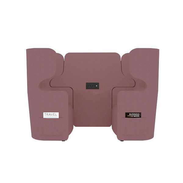 Bisley Raum in Raum Lösung Vivo, Zweisitzer, Hohe Rückenlehne, 2 Seitentaschen, 2 Steckdosen und 2 USB Anschlüsse, NE0234 bordeaux, VIVH2SETPS2.NE0234