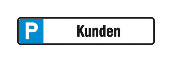 SafetyMarking Parkplatzschild, Symbol: P, Text: Kunden, BxH 52x11 cm, Aluminium, 11.5531
