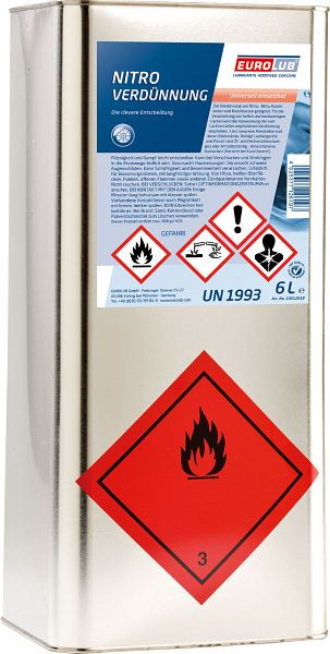 Eurolub Nitroverdünnung zum Verdünnen und Waschen, VE: 6 L, 10012619