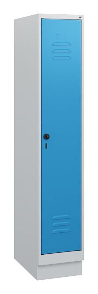 C+P Umkleidespind Classic PLUS, Sockel, 1630x300x500mm, 7035/5012, Drehriegel, 0800205-10 S10004