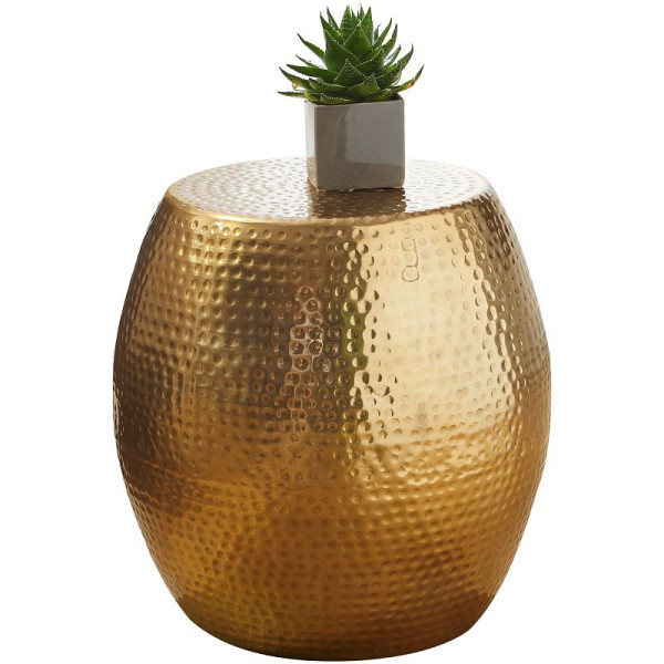 Wohnling Beistelltisch PEDRO 42 x 42 x 42 cm Aluminium Gold Orientalisch Rund, WL5.468
