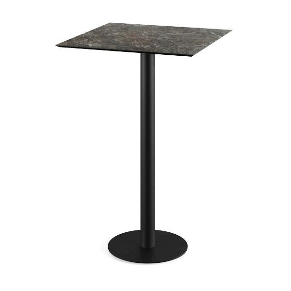 Feros Urban Stehtisch Schwarz gestell + Galaxy Marble HPL 70x70 cm, 130041577
