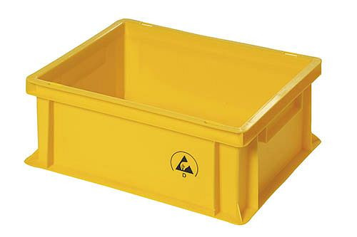 Bedrunka+Hirth IDP-STAT® Sichtlagerkästen - ableitfähig, gelb, Maße in mm (BxTxH): 400 x 600 x 120, E5311.Y.24